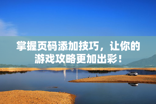 掌握页码添加技巧，让你的游戏攻略更加出彩！
