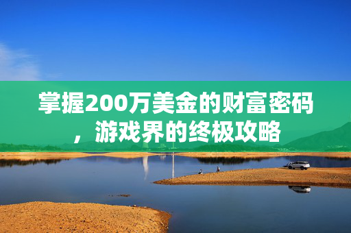 掌握200万美金的财富密码，游戏界的终极攻略
