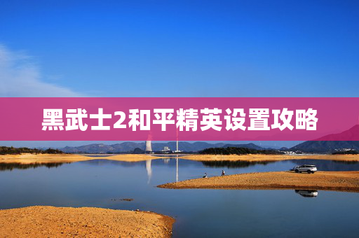 黑武士2和平精英设置攻略